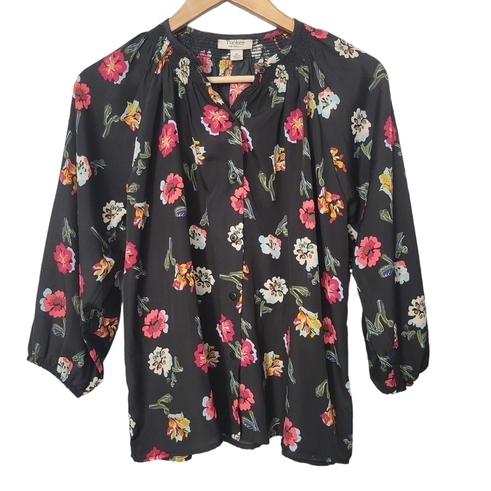Tucker for Target Floral Print Button Down Blouse